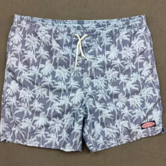 Vineyard Vines Swim Trunks Mens Large Palm Print Drawstring Lined Swim Shorts - Picture 1 of 4
